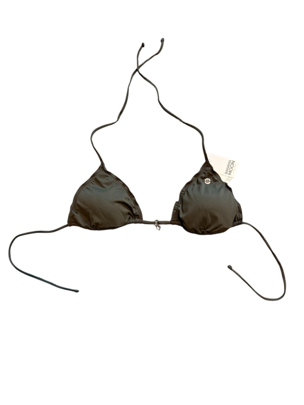 Banana Moon Swimsuit Triangle Bikini Top Olive Green Size L (40) NWT
